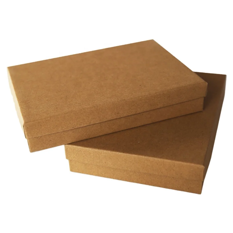 #75 Big Size Kraft Cotton Filled Paper Box Jewelry Boxes Brown Kraft