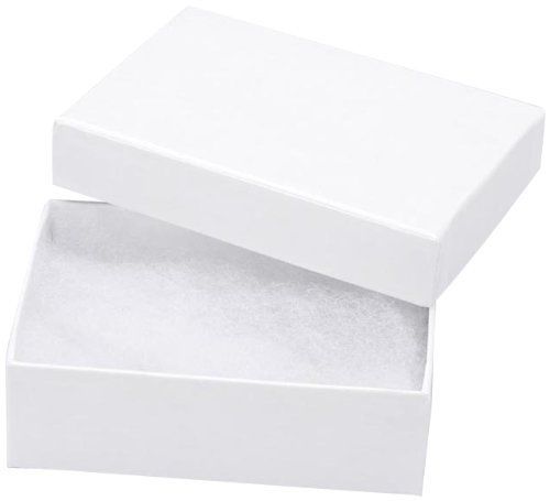 #32 White Swirl Cotton Filled Jewelry Boxes