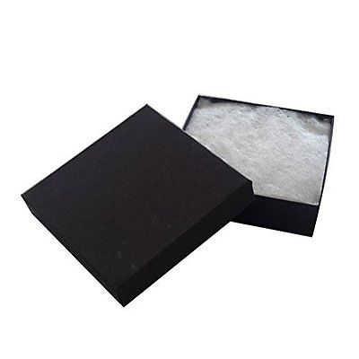 #33 Black Cotton Filled Cardboard Paper Jewelry Box Gift Case